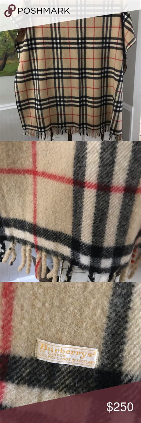 vintage burberry throw|Vintage Burberry London EKM Wool & Cashmere Throw Blanket .